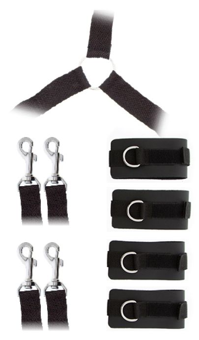 Комплект наручников и поножей LUXURIOUS BED RESTRAINT CUFF SET - Blush Novelties - купить с доставкой в Камышине