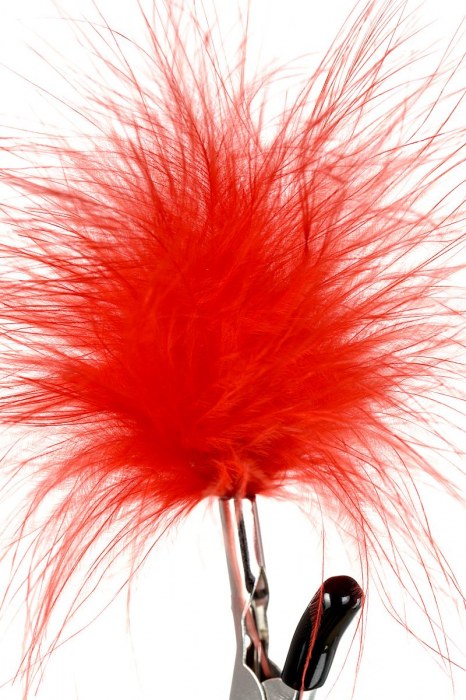 Зажимы для сосков с красным пухом Theatre - ToyFa - купить с доставкой в Камышине