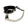 Черный ошейник с поводком из эко-кожи - БДСМ Арсенал - купить с доставкой в Камышине Черный ошейник с поводком из эко-кожи - БДСМ Арсенал - купить с доставкой в Камышине